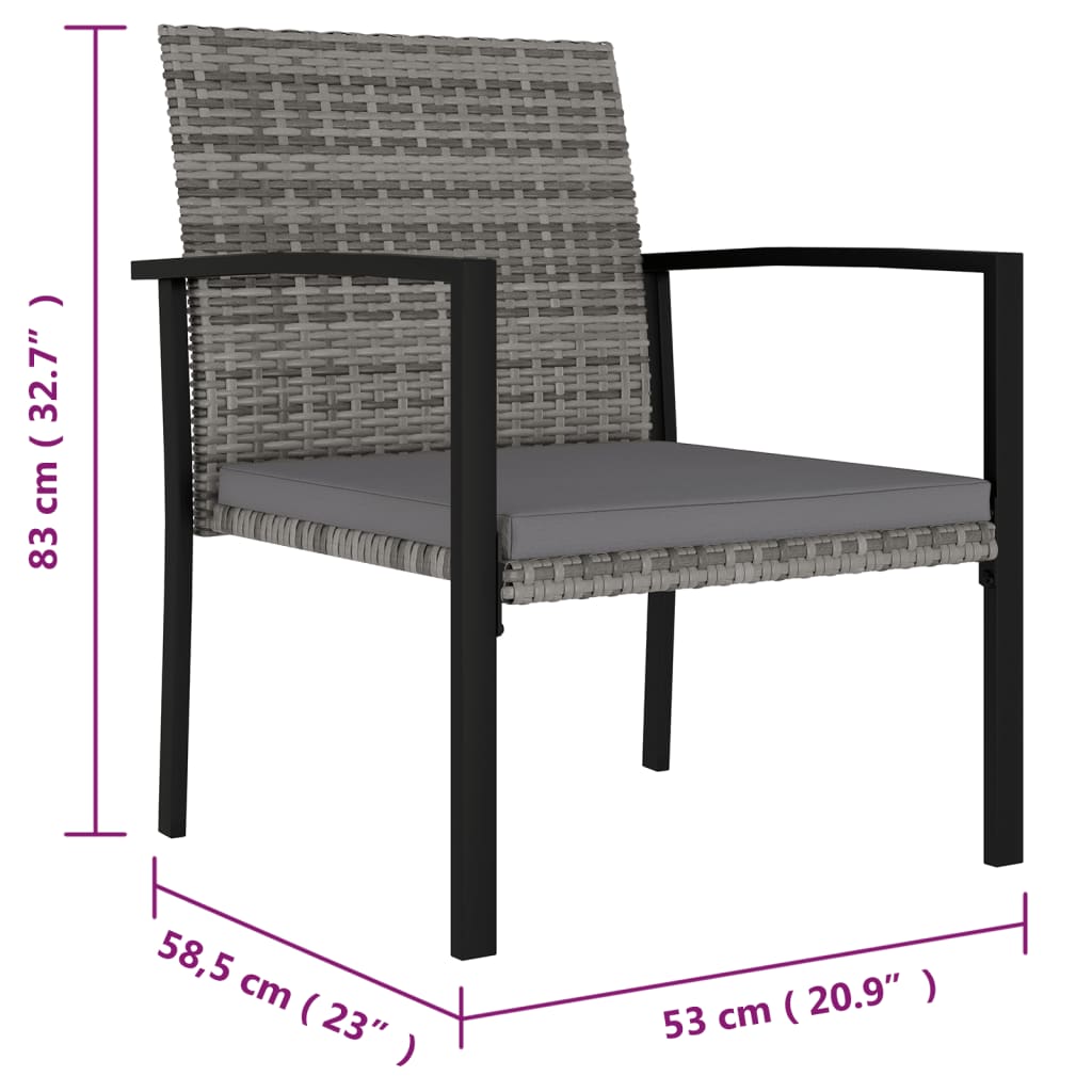 Dining Set Grey and black, grey cushions