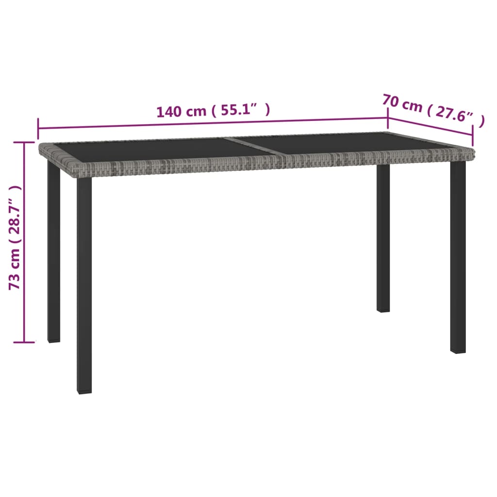 Dining Set Grey and black, grey cushions