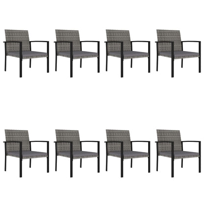 Dining Set Grey Poly rattan Large Durable Dining Set