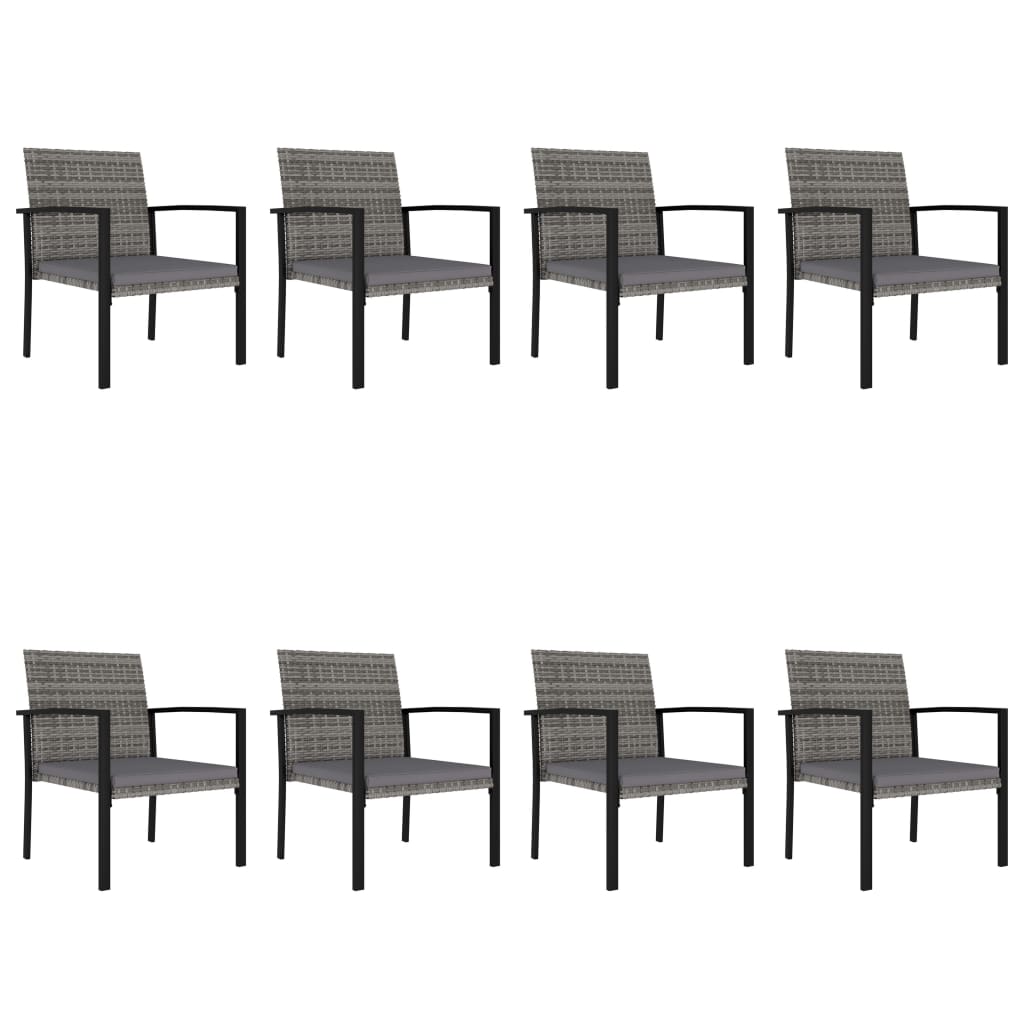Dining Set Grey Poly rattan Large Durable Dining Set