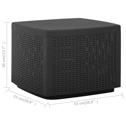 Garden Table Grey Plastic Lightweight Garden Table Square