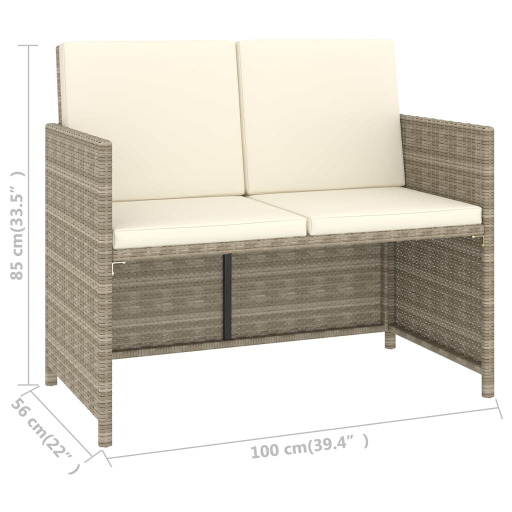Patio Dining Set Set of 6 Beige, Cream