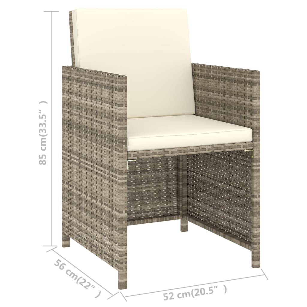 Patio Dining Set Set of 6 Beige, Cream