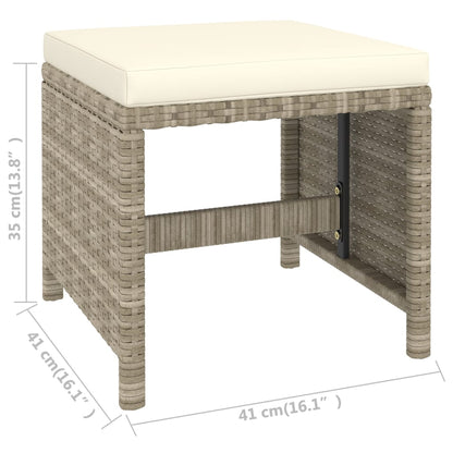 Patio Dining Set Set of 6 Beige, Cream
