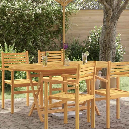 Garden Table Wood Brown Solid eucalyptus wood Medium Foldable