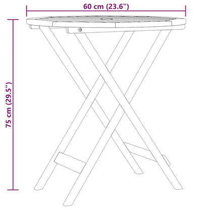 Garden Table Natural Wood Solid eucalyptus wood Small Foldable