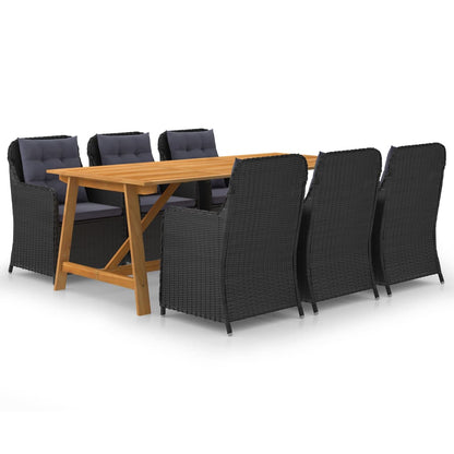 Dining Set Black, Dark Grey
