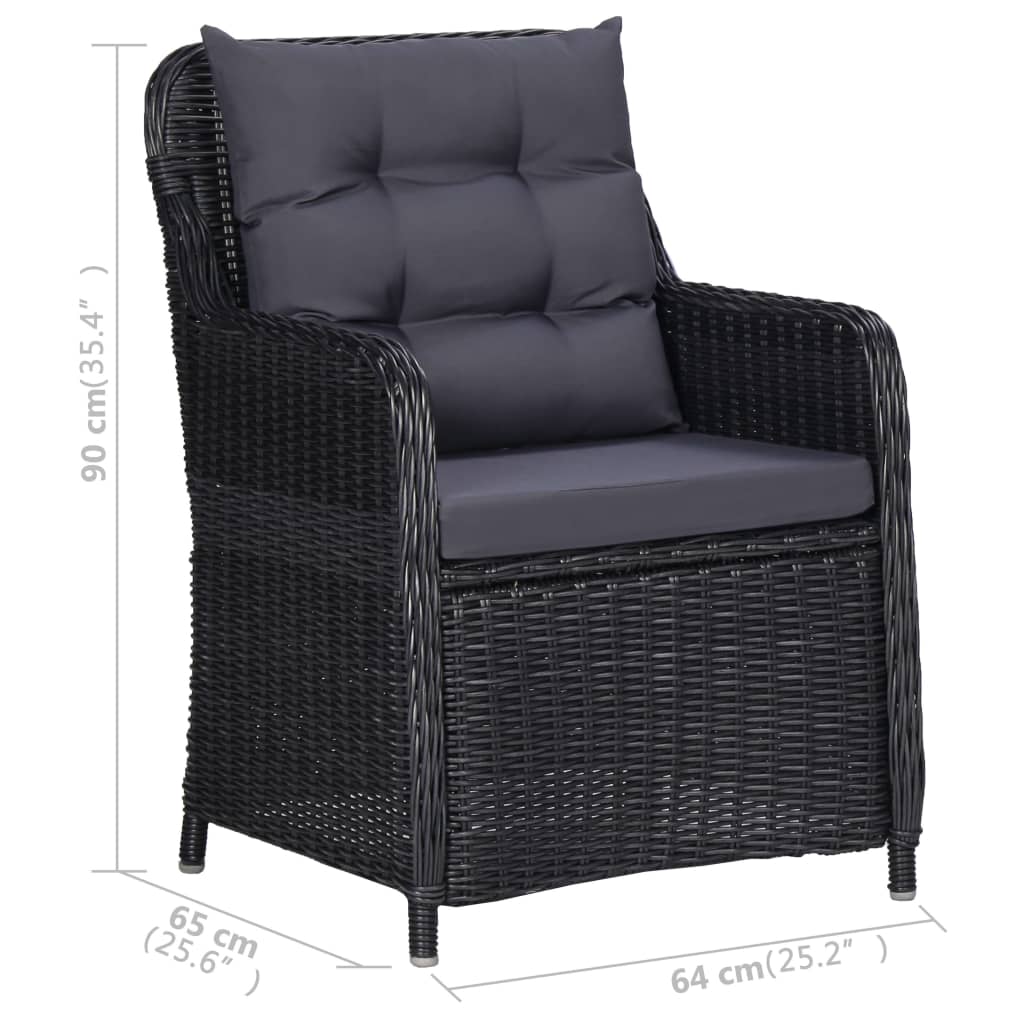 Dining Set Black, Dark Grey