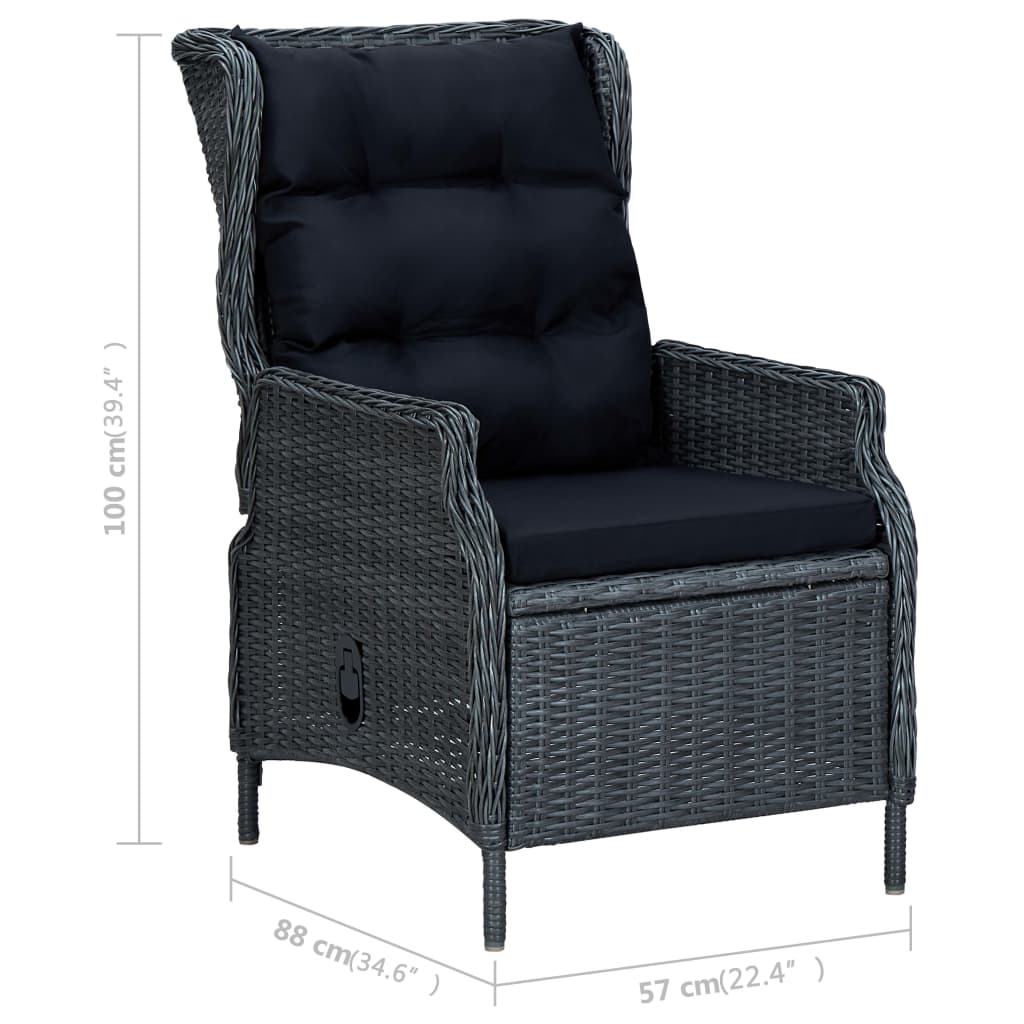 Dining Set Dark grey, Black