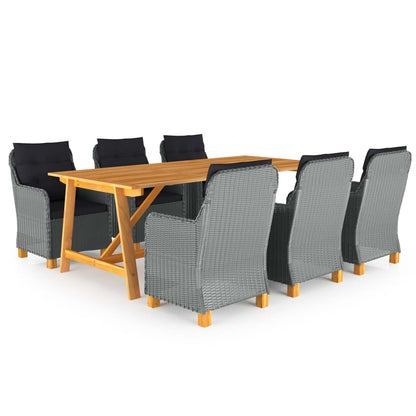 Dining Set Light Grey, Black