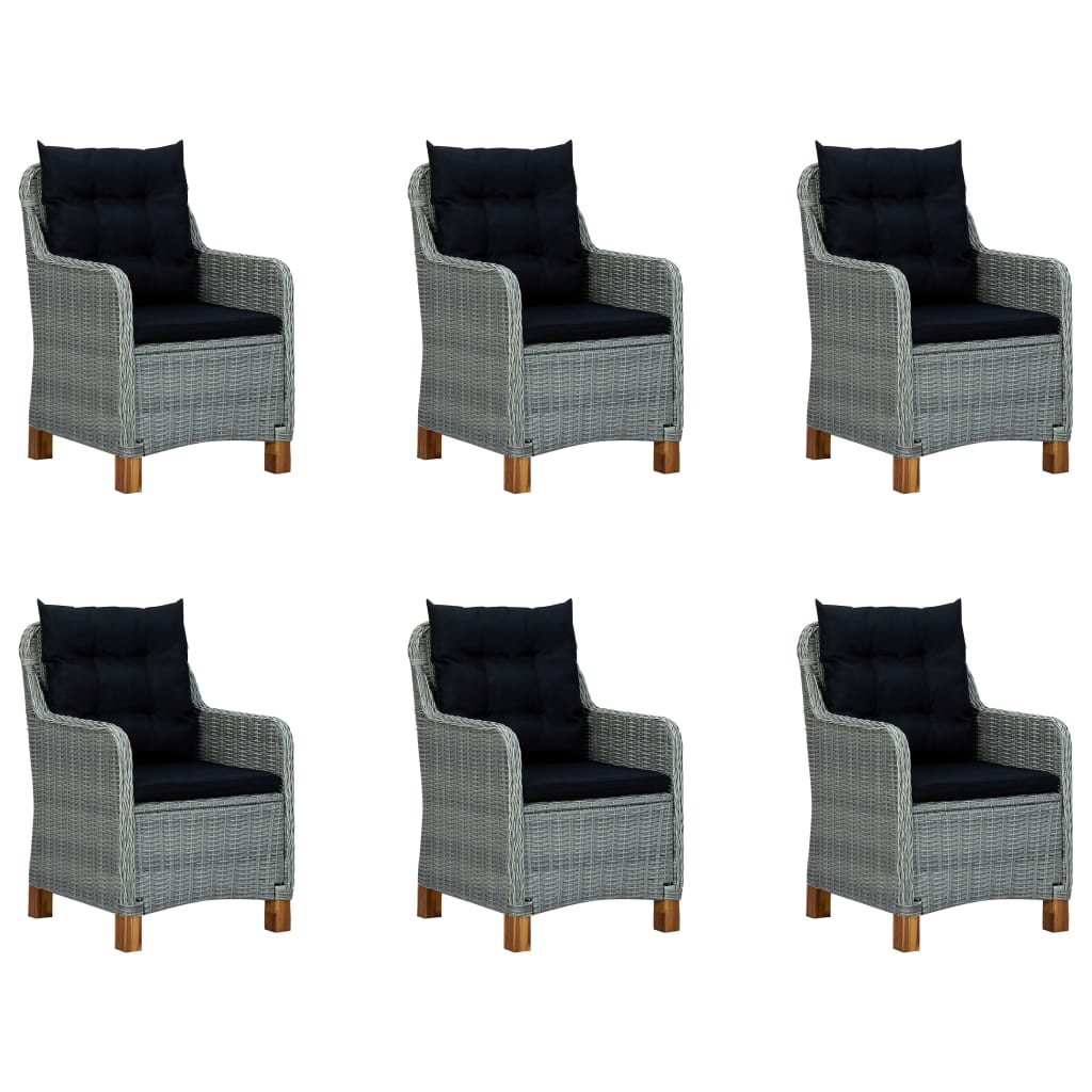 Dining Set Light Grey, Black
