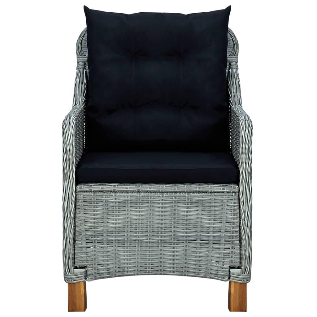 Dining Set Light Grey, Black