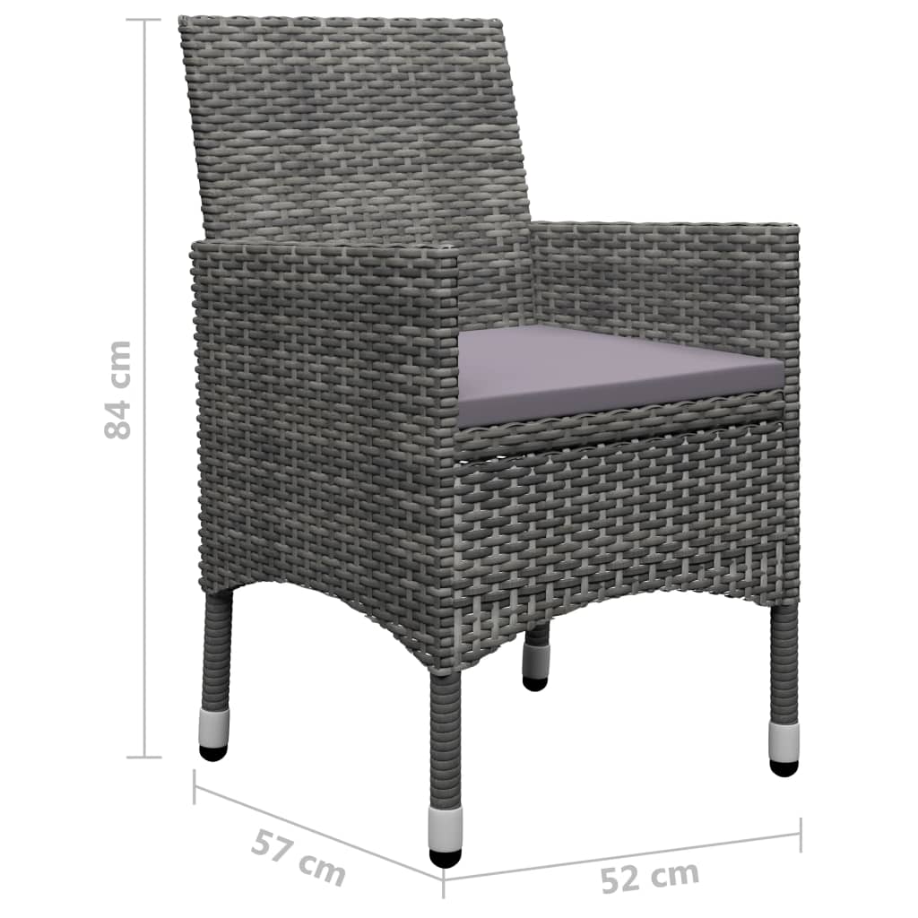 Dining Set Grey, Dark Grey