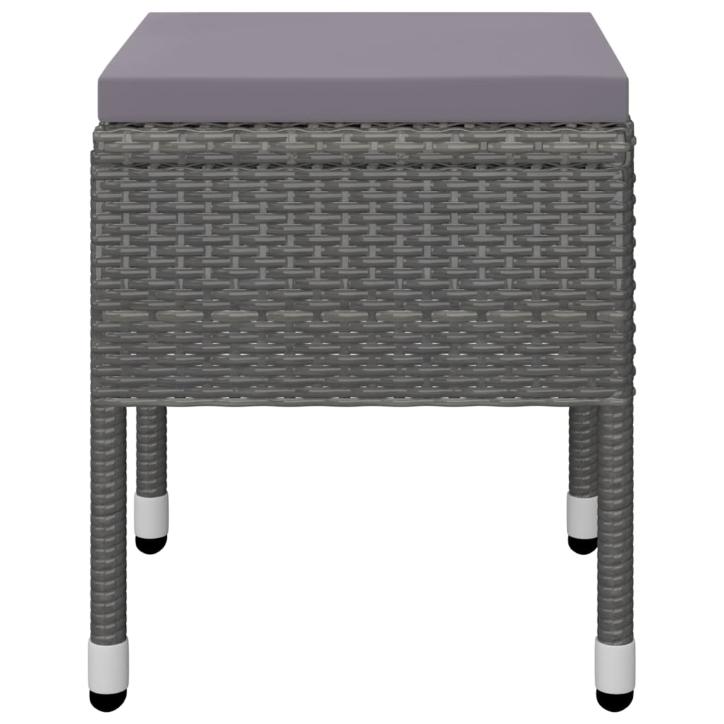 Dining Set Grey Solid acacia wood, Powder-coated steel, PE rattan