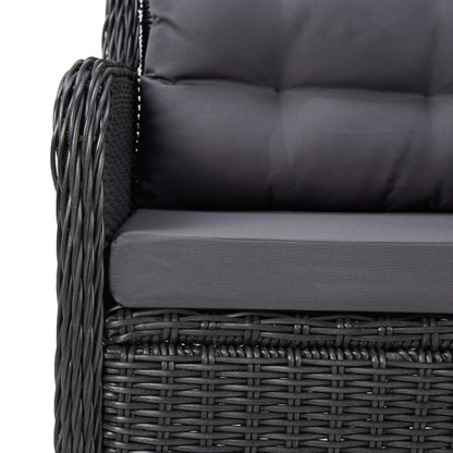 Dining Set Black table, Dark grey cushions