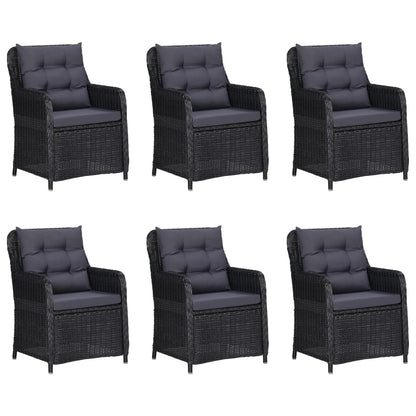 Dining Set Black table, Dark grey cushions
