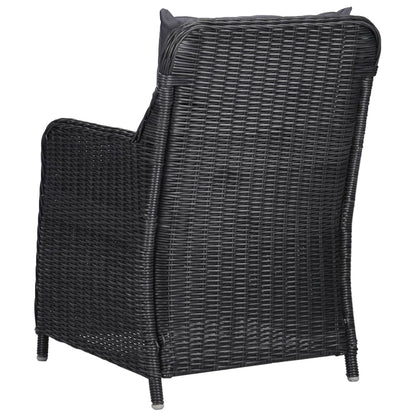 Dining Set Black table, Dark grey cushions
