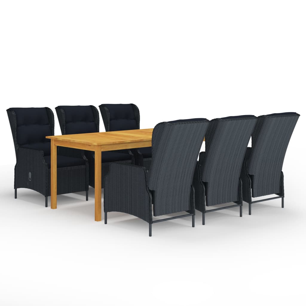 Dining Set Dark Grey, Black