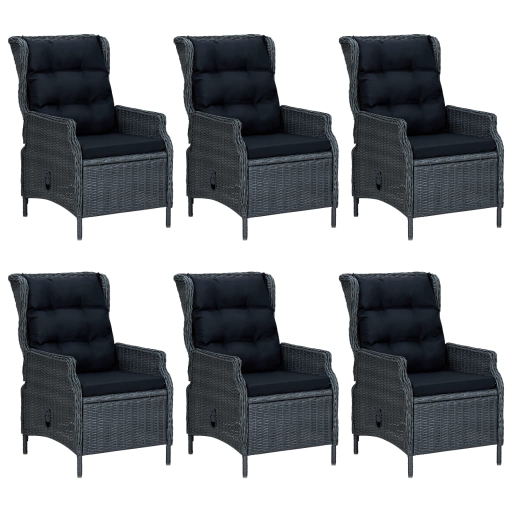 Dining Set Dark Grey, Black