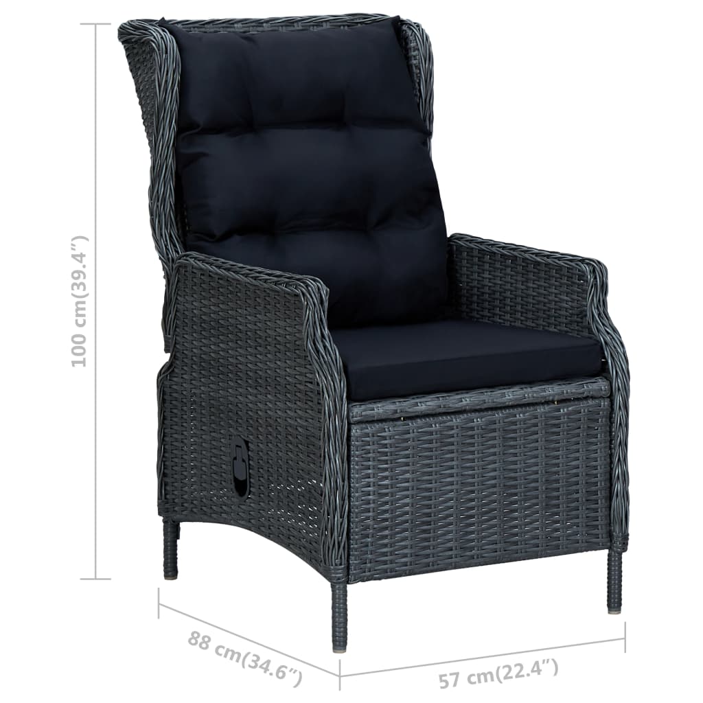 Dining Set Dark Grey, Black