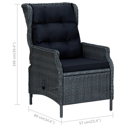 Dining Set Dark Grey, Black