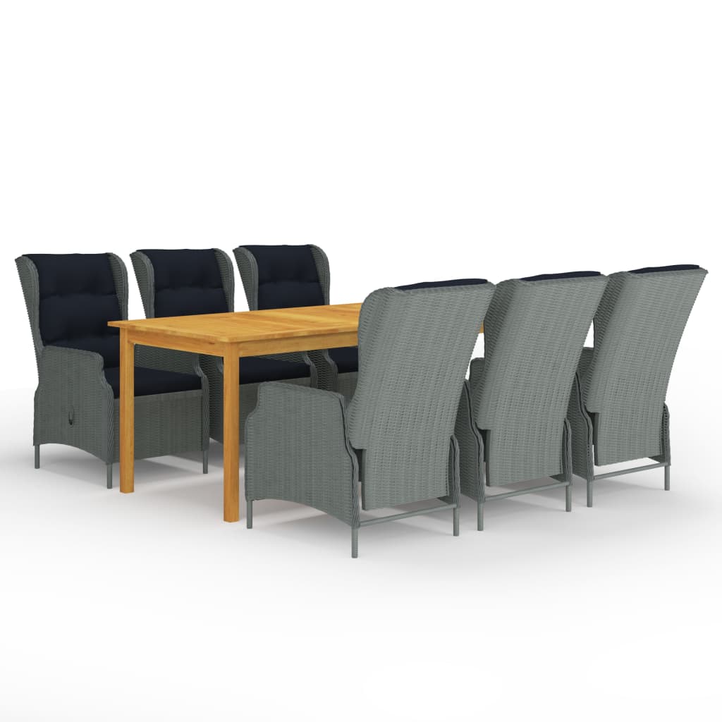 Dining Set Light Grey, Black (Cushions)
