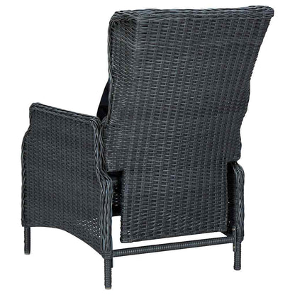 Dining Set Dark Grey Solid Acacia Wood Large Adjustable Armrests