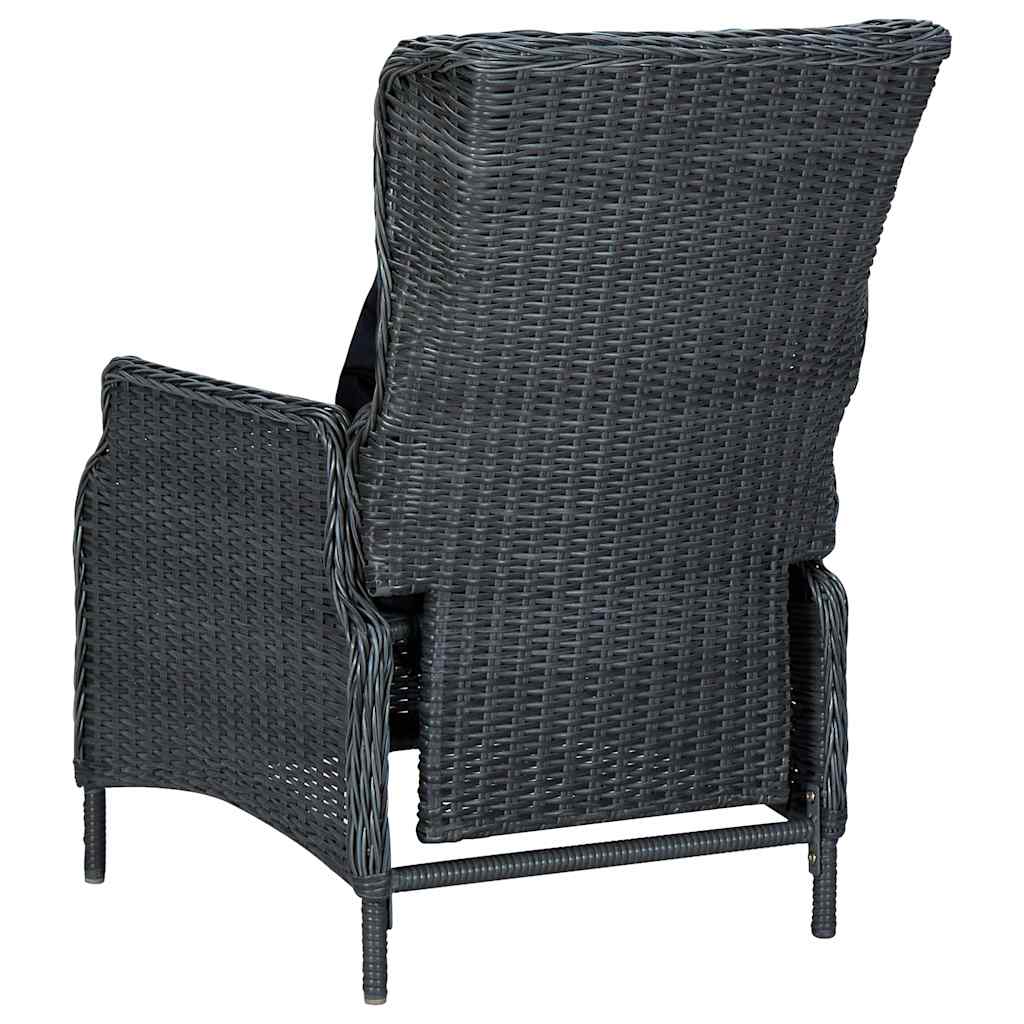 Dining Set Dark Grey Solid Acacia Wood Large Adjustable Armrests