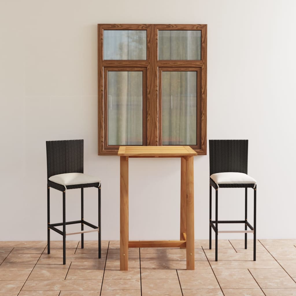 Garden Bar Set Black, Cream