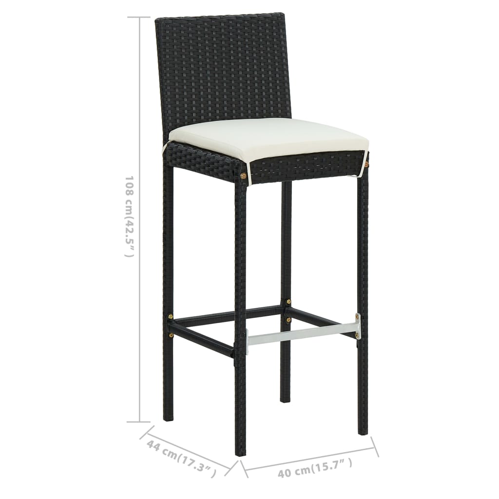 Garden Bar Set Black, Cream