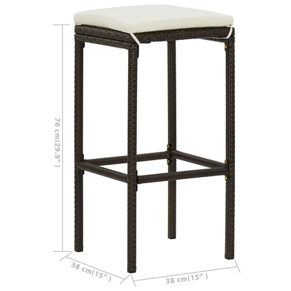 Garden Bar Set Black Solid Acacia wood 3 Piece Set
