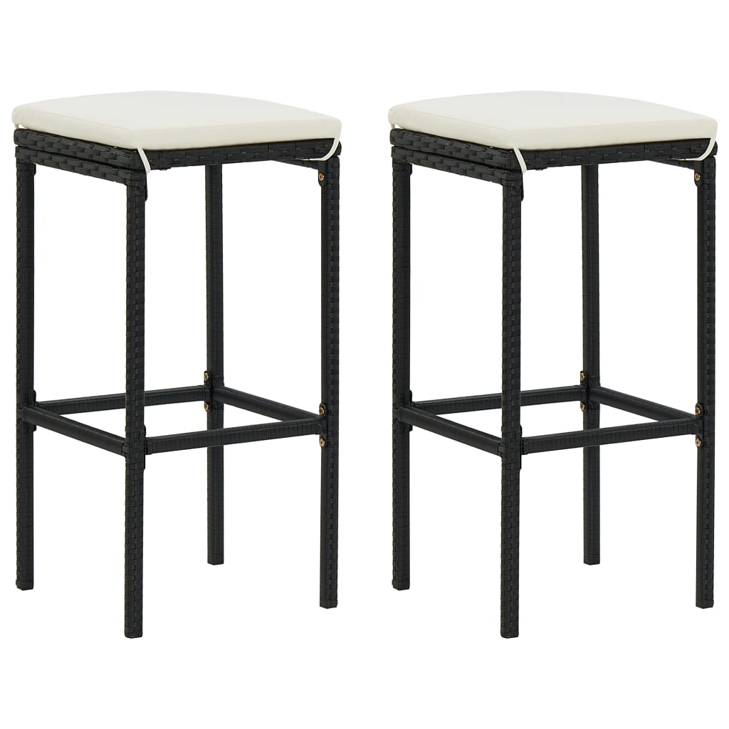 Garden Bar Set Black Solid Acacia wood 3 Piece Set
