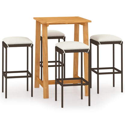 Garden Bar Set Brown Solid Acacia wood Medium Removable Covers
