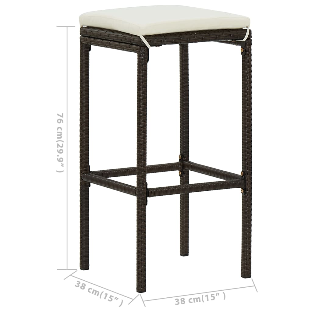 Garden Bar Set Brown Solid Acacia wood Medium Removable Covers