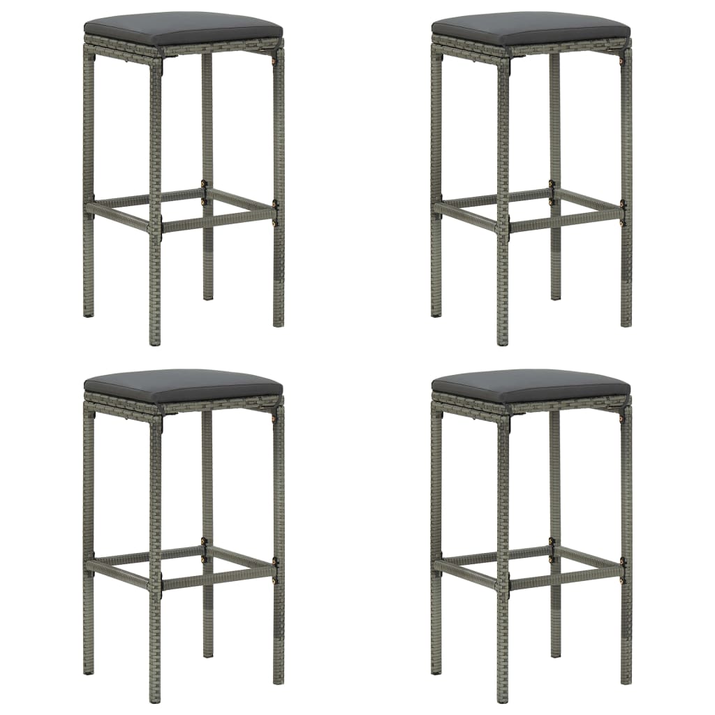 Garden Bar Set Grey Acacia wood Standard Removable Covers