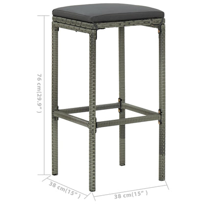 Garden Bar Set Grey Acacia wood Standard Removable Covers