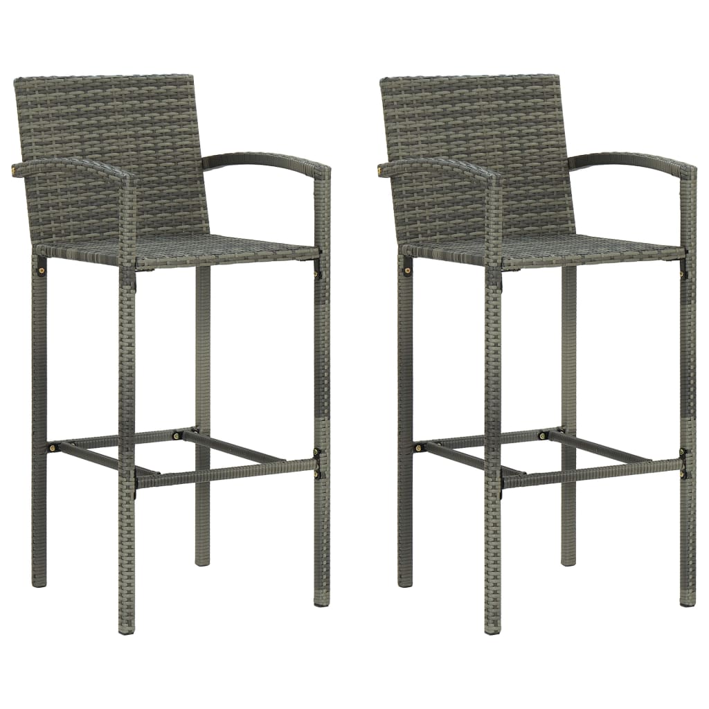 Garden Bar Set Grey, Natural Wood