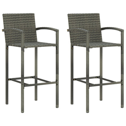 Garden Bar Set Grey, Natural Wood