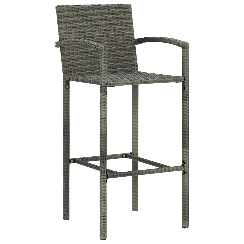 Garden Bar Set Grey, Natural Wood