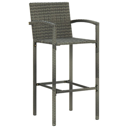 Garden Bar Set Grey, Natural Wood