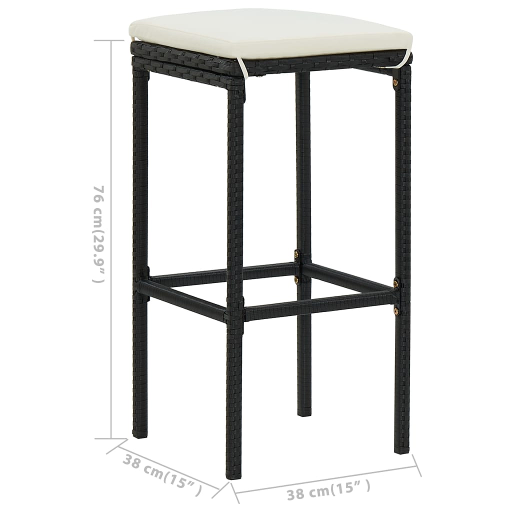 Garden Bar Set Black, Cream