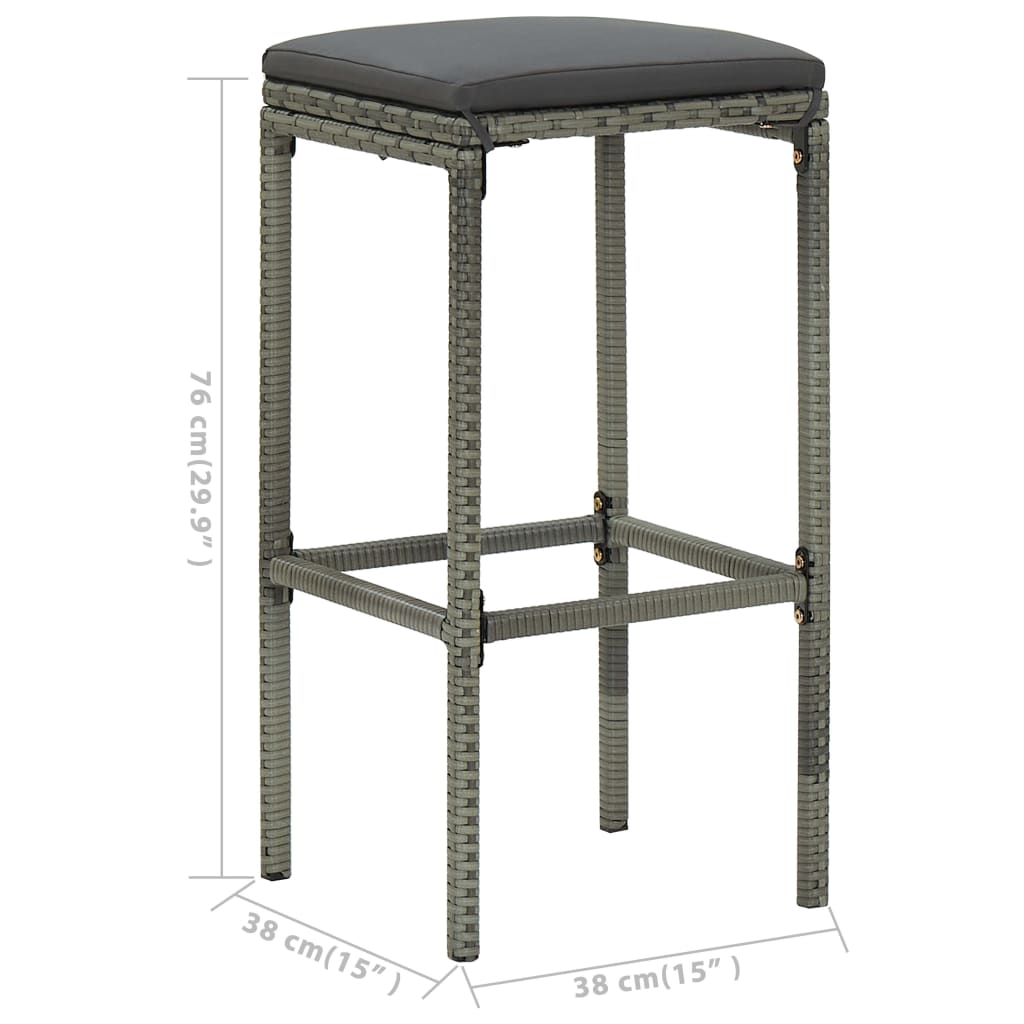 Garden Bar Set Gray and Anthracite Solid Acacia wood Large