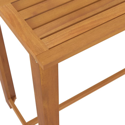 Garden Bar Set Black, Table - Natural Wood