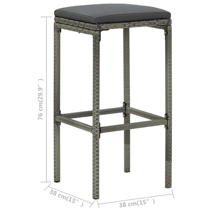 Garden Bar Set Grey Solid Acacia wood Removable Covers
