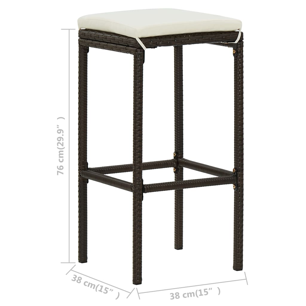 Garden Bar Set Brown, Cream