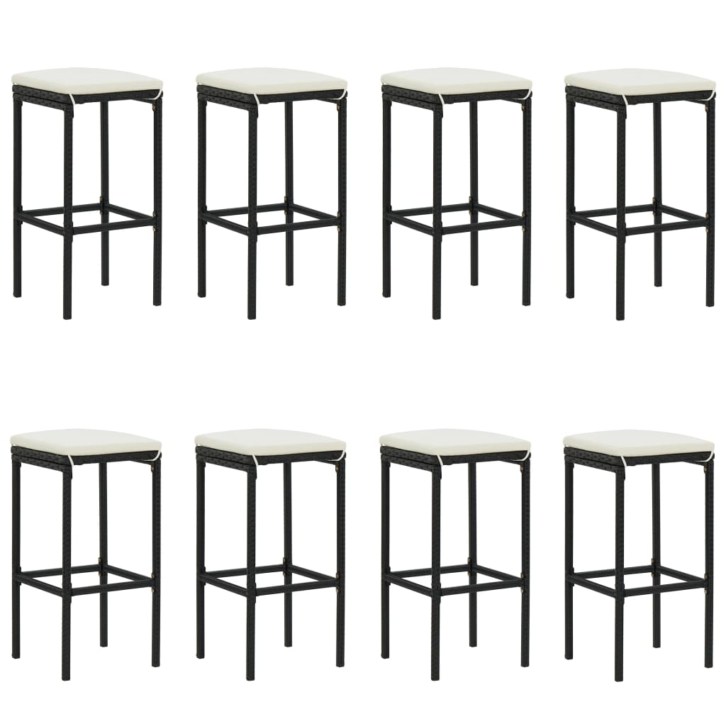 Garden Bar Set Black Solid Acacia Wood Medium Durable