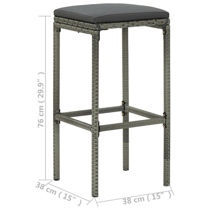 Garden Bar Set Grey Solid Acacia wood 9 Piece Set