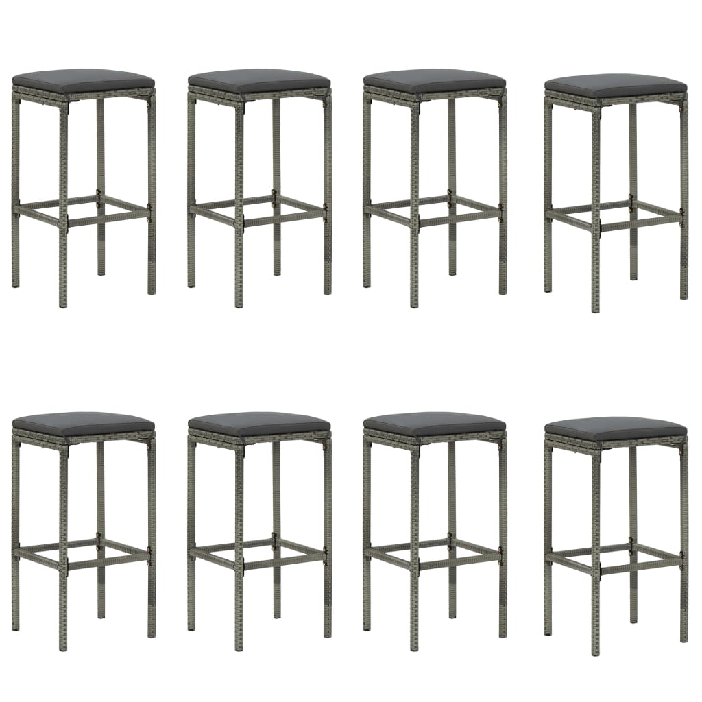 Garden Bar Set Grey Solid Acacia wood 9 Piece Set
