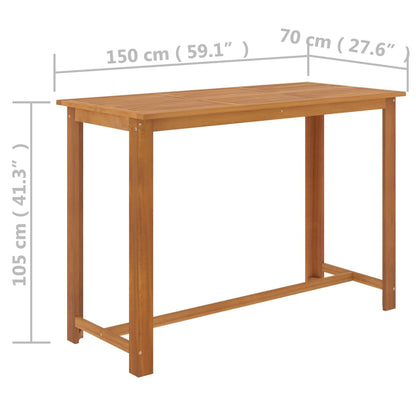 Garden Bar Set Grey Solid Acacia wood 9 Piece Set