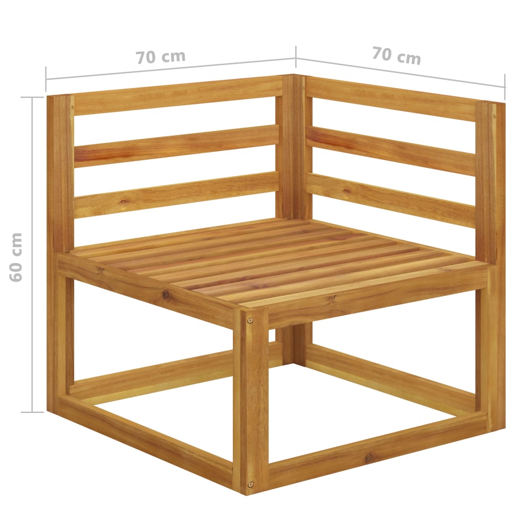 Garden Bench Dark gray cushions, Natural wood